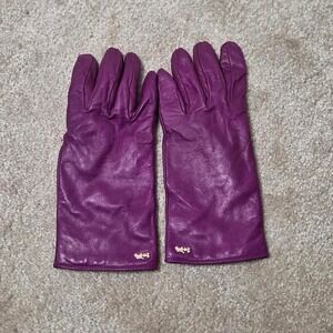 Coach Horse & Carriage Leather Tech Gloves in a purple or magenta‎ color size 7